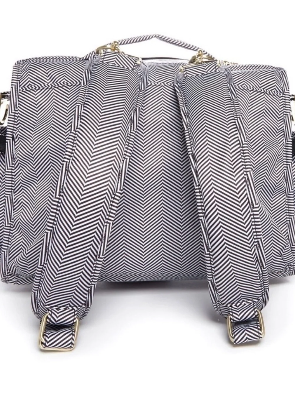 JuJuBe B.F.F. Convertible Diaper Bag Queen of the Nile Chevron Backpack Set